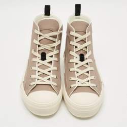 Pre Owned Dior AsteroDior B23 Size 45 Beige Canvas High Top Sneakers