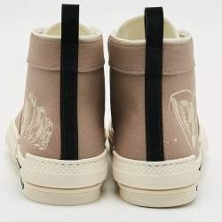 Pre Owned Dior AsteroDior B23 Size 45 Beige Canvas High Top Sneakers