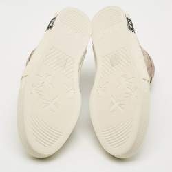 Pre Owned Dior AsteroDior B23 Size 45 Beige Canvas High Top Sneakers