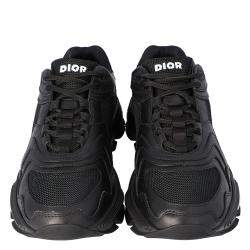Dior Black Technical Mesh and Leather CD1 Platform Sneakers Size 42