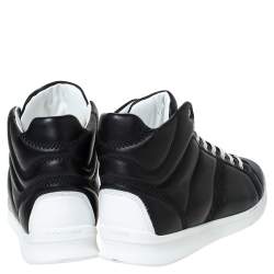 Pre Owned Dior Black Leather High-Top Sneakers Size 43.5 