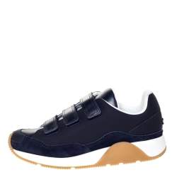 Pre Owned Dior Blue Leather Velcro Strap Platform Sneakers Size 40