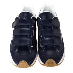 Pre Owned Dior Blue Leather Velcro Strap Platform Sneakers Size 40