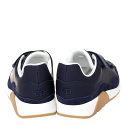 Pre Owned Dior Blue Leather Velcro Strap Platform Sneakers Size 40