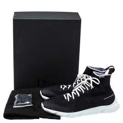 Pre Owned Dior Black Knit B21 Socks Hi Top Sneakers Size 45