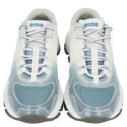 Pre Owned Dior White/Blue Fabric CD1 Sneakers Size EU 42