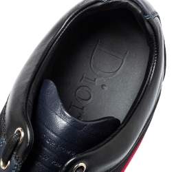 Pre Owned Dior Homme Navy Blue Leather and Suede Lace Low Top Sneakers Size 43