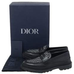 Dior Black Canvas And Leather Explorer Loafers Size 42