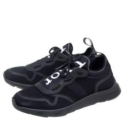 Pre Owned Dior Black Knit Fabric B21 Neo Low Top Sneakers Size 41