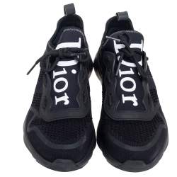 Pre Owned Dior Black Knit Fabric B21 Neo Low Top Sneakers Size 41