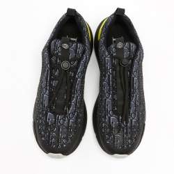 Dior Blue/Black Oblique Cannage Neoprene And Rubber B24 Low Top Sneakers Size 45