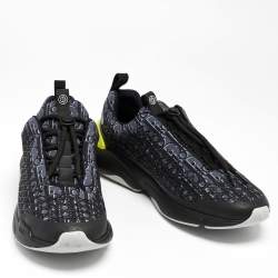 Dior Blue/Black Oblique Cannage Neoprene And Rubber B24 Low Top Sneakers Size 45