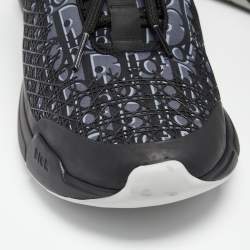 Dior Blue/Black Oblique Cannage Neoprene And Rubber B24 Low Top Sneakers Size 45
