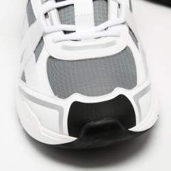 Dior White/Grey Leather And Mesh B24 Runtek Up Sneakers Size 45