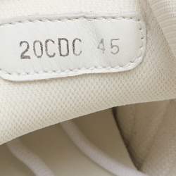 Dior White/Grey Leather And Mesh B24 Runtek Up Sneakers Size 45