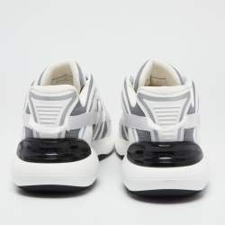 Dior White/Grey Leather And Mesh B24 Runtek Up Sneakers Size 45