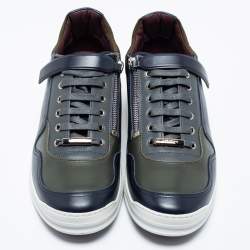 Dior Homme Multicolor Leather and Fabric Zip Low Top Sneakers Size 43.5
