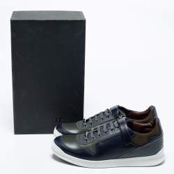 Dior Homme Multicolor Leather and Fabric Zip Low Top Sneakers Size 43.5