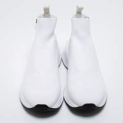 Pre Owned Dior White Knit Fabric B25 High Top Sneakers Size 42