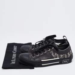 Dior Black Rubber and Mesh B23 Low-Top Sneakers Size 42.5