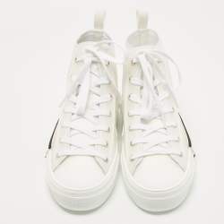 Dior White Canvas and PVC B23 High Top Sneakers Size 42