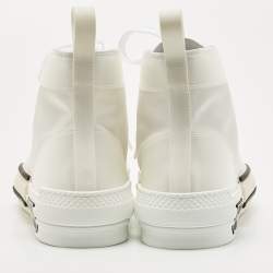 Dior White Canvas and PVC B23 High Top Sneakers Size 42
