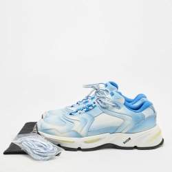 Dior Blue/White Leather and Mesh CD1 Low Sneakers Size 46