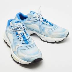 Dior Blue/White Leather and Mesh CD1 Low Sneakers Size 46
