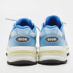 Dior Blue/White Leather and Mesh CD1 Low Sneakers Size 46