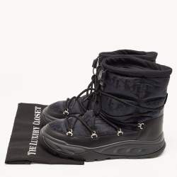 Dior Black Nylon and Leather Snow Boots Size 42