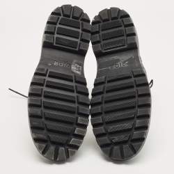 Pre Owned Dior Black Leather and Canvas Explorer Ankle Boots Size 42