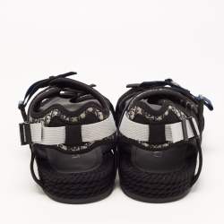 Pre Owned DIOR Black/Grey Jacquard Atlas Sandals Size 43