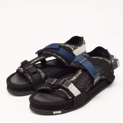 Pre Owned DIOR Black/Grey Jacquard Atlas Sandals Size 43