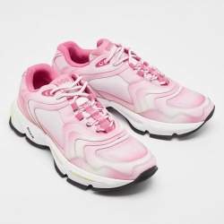 DIOR Pink/White Mesh and Leather CD1 Gradient Sneakers Size 41