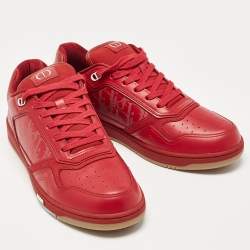 Dior Burgundy Leather B27 Low Top Sneakers Size 44