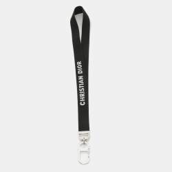 Dior Black Canvas Logo Lanyard 