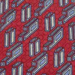 Christian Dior Vintage Red/Blue Patterned Silk Classic Tie