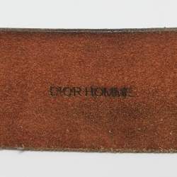 Pre Owned Dior Homme Black Leather Buckle Belt 90 CM