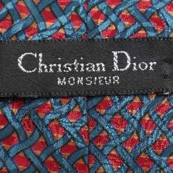 Dior Multicolor Woven Printed Silk Tie