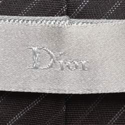 Dior Dark Brown Diagonal Patterned Silk Tie
