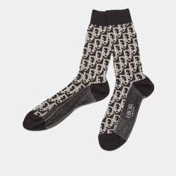Dior Homme Black Oblique Jacquard Stretch Cotton Socks