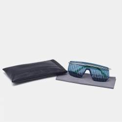 Dior Navy Blue Oblique DiorMotion M1I Shield Sunglasses 