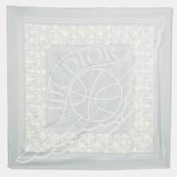 Dior X Jordan Light Blue AirDior Print Silk Bandana Scarf 
