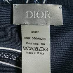 Dior X Jordan Navy Blue AirDior Print Silk Bandana Scarf 