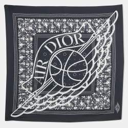 Dior X Jordan Navy Blue AirDior Print Silk Bandana Scarf 