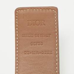 Dior Beige CD Diamont Print Coated Canvas Logo Plague Belt 95CM