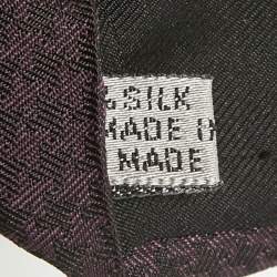 Pre Owned Dior Purple/Black Patterned Silk Skinny Tie