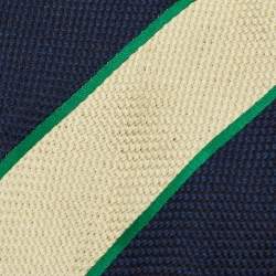Pre Owned Dior Navy Blue/Cream Diagonal Stripe Silk Tie