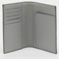 Pre Owned Dior Grey/Silver Oblique Jacquard Pasport Holder