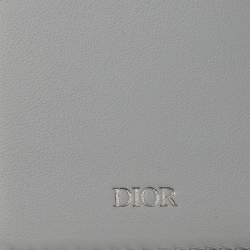 Pre Owned Dior Grey/Silver Oblique Jacquard Pasport Holder